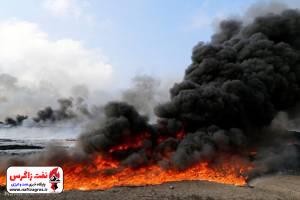 آتش سوزی خط لوله درسیاهمکان نفت و گاز گچساران آتش سوزی خط لوله درسیاهمکان نفت و گاز گچساران